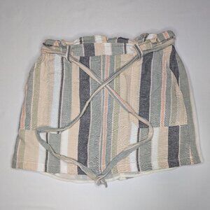 American Eagle Outfitters Paperbag Striped Skirt Sage Green Women's Size Medium